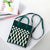 Women's Medium Cotton Plaid Waves Heart Shape Cute Basic Square Open Square Bag