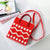 Women's Medium Cotton Plaid Waves Heart Shape Cute Basic Square Open Square Bag