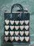 Women's Medium Cotton Plaid Waves Heart Shape Cute Basic Square Open Square Bag