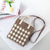 Women's Medium Cotton Plaid Waves Heart Shape Cute Basic Square Open Square Bag