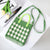 Women's Medium Cotton Plaid Waves Heart Shape Cute Basic Square Open Square Bag