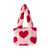 Women's Medium Cotton Plush Cartoon Heart Shape Leopard Cute Square String Shoulder Bag