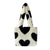 Women's Medium Cotton Plush Cartoon Heart Shape Leopard Cute Square String Shoulder Bag