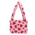 Women's Medium Cotton Plush Cartoon Heart Shape Leopard Cute Square String Shoulder Bag