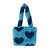 Women's Medium Cotton Plush Cartoon Heart Shape Leopard Cute Square String Shoulder Bag