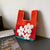 Women's Medium Knit Letter Heart Shape Flower Cute Square Open Square Bag