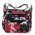 Women's Medium Nylon Flower Basic Zipper Shoulder Bag