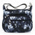 Women's Medium Nylon Flower Basic Zipper Shoulder Bag