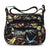 Women's Medium Nylon Flower Basic Zipper Shoulder Bag