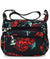 Women's Medium Nylon Flower Basic Zipper Shoulder Bag