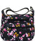 Women's Medium Nylon Flower Basic Zipper Shoulder Bag