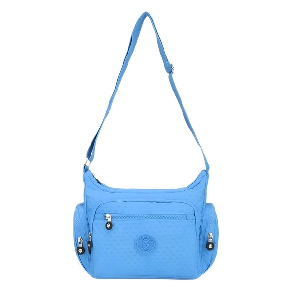 Women's Medium Nylon Solid Color Classic Style Dumpling Shape Zipper Shoulder Bag