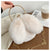 Women's Medium Plush Solid Color Streetwear Lock Clasp Crossbody Bag