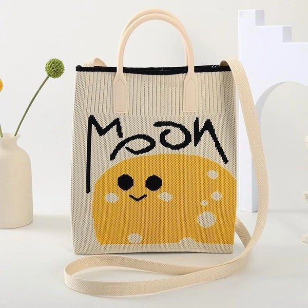 Women's Medium Polyester Animal Cartoon Vacation Square Open Handbag