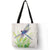 Women's Medium Polyester Bird Basic Square Open Shopping Bags