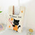 Women's Medium Polyester Cat Cute Basic Open Bucket Bag