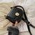 Women's Medium Pu Leather Color Block Basic Streetwear Semicircle Flip Cover Shoulder Bag Crossbody Bag