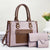 Women's Medium Pu Leather Color Block Classic Style Square Zipper Handbag