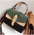 Women's Medium Pu Leather Color Block Streetwear Lock Clasp Handbag