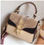 Women's Medium Pu Leather Color Block Streetwear Lock Clasp Handbag