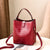 Women's Medium Pu Leather Crocodile Fashion Bucket Zipper Crossbody Bag