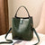 Women's Medium Pu Leather Crocodile Fashion Bucket Zipper Crossbody Bag