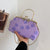 Women's Medium Pu Leather Gauze Flower Classic Style Clasp Frame Crossbody Bag