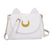 Women's Medium Pu Leather Moon Solid Color Streetwear Square Flip Cover Crossbody Bag