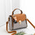 Women's Medium Pu Leather Plaid Cute Ornament Square Flip Cover Crossbody Bag