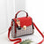 Women's Medium Pu Leather Plaid Cute Ornament Square Flip Cover Crossbody Bag