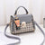 Women's Medium Pu Leather Plaid Cute Ornament Square Flip Cover Crossbody Bag