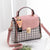 Women's Medium Pu Leather Plaid Cute Ornament Square Flip Cover Crossbody Bag