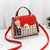 Women's Medium Pu Leather Plaid Cute Ornament Square Flip Cover Crossbody Bag