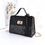 Women's Medium Pu Leather Snakeskin Fashion Square Lock Clasp Crossbody Bag