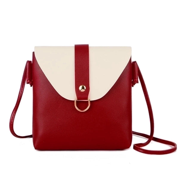 Women's Medium Pu Leather Solid Color Basic Square Flip Cover Crossbody Bag