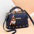 Women's Medium Pu Leather Solid Color Cute Ornament Square Zipper Crossbody Bag