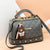 Women's Medium Pu Leather Solid Color Cute Ornament Square Zipper Crossbody Bag