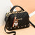 Women's Medium Pu Leather Solid Color Cute Ornament Square Zipper Crossbody Bag