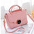 Women's Medium Pu Leather Solid Color Fashion Square Flip Cover Shoulder Bag Crossbody Bag