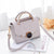 Women's Medium Pu Leather Solid Color Fashion Square Flip Cover Shoulder Bag Crossbody Bag