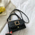 Women's Medium Pu Leather Solid Color Fashion Square Lock Clasp Crossbody Bag