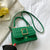 Women's Medium Pu Leather Solid Color Fashion Square Lock Clasp Crossbody Bag