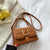 Women's Medium Pu Leather Solid Color Fashion Square Lock Clasp Crossbody Bag