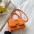 Women's Medium Pu Leather Solid Color Fashion Square Lock Clasp Crossbody Bag