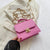 Women's Medium Pu Leather Solid Color Streetwear Square Lock Clasp Shoulder Bag Crossbody Bag Chain Bag