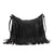 Women's Medium Pu Leather Solid Color Streetwear Tassel Square Zipper Crossbody Bag