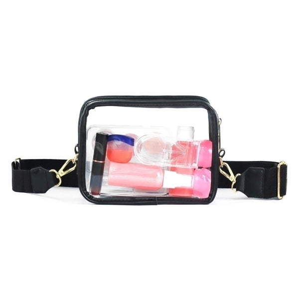 Women's Medium Pvc Solid Color Streetwear Transparent Square Zipper Crossbody Bag