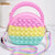 Women's Medium Silica Gel Color Block Cute Round Zipper Crossbody Bag