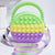 Women's Medium Silica Gel Color Block Cute Round Zipper Crossbody Bag