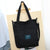 Women's Medium Spring&summer Canvas Letter Business Square Zipper Tote Bag